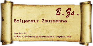 Bolyanatz Zsuzsanna névjegykártya